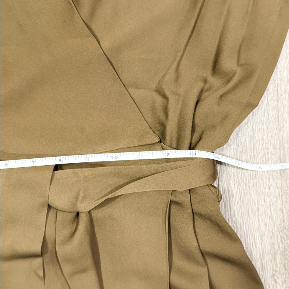 Diane Von Furstenberg Women’s Gwyneth Safari Olive Wrap Stretch Silk Dress Sze10 - Picture 9 of 16